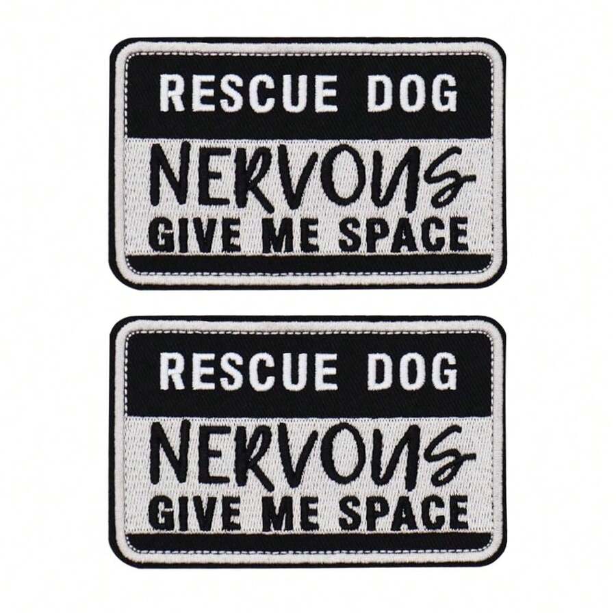 2 PCS  Patches Removable Tactical Hook Loop Embroidered In Training Patch Do Not Pet WorFKing Dog Patch For Vest Harnesses Collars Leashes,RescueDog2PCS - 救援犬2件套裝 - 查看 1