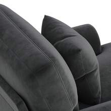 Upholstered Chaise Longue, Folding, Comfortable For Reading, In Velvet, Pouf Chair In The Living Room And Bedroom, Beige, Grey.