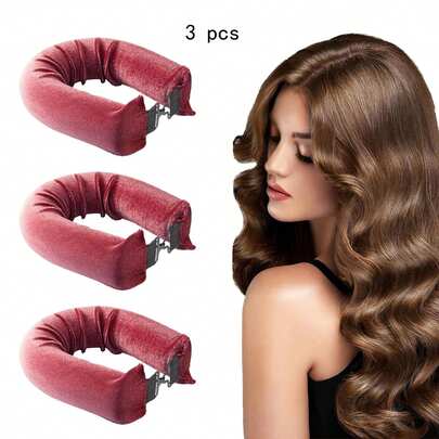 3 Pcs Satin Curling Rod Headband Heatless Soft Hair Rollers For Ponytails Lazy Curls Styling Sleep Flexi Rods No Heat Styling Tools