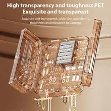 2PCS Wall-Mounted Multifunctional Earring And Necklace Jewelry Box, High-End And Exquisite Jewelry Rack Jewelry Storage Box Wall Mounted Display Rack Suitable For All Girls Valentine's Day Gifts, Students Returning To School Gifts, Friends Sisters Birthday Gifts - 彩色 - 查看 7