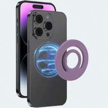 1pc Magnetic Phone Holder With Silicone Ring Clip, Suitable For Phone Back, Magnetic Phone Stand Compatible With IPhone, Non-Slip Phone Accessory, Popsoket, Sticky Phone Holder, Suitable As Valentine's Day Gift - Multicolor - View 6