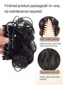 Women's Curly Hair Bun, Fashionable Natural Fluffy Hair Piece, Ponytail Holder, Hair Elastomer, Hair Rubber Band, Hairpin, Head Piece - Multicolor - View 3