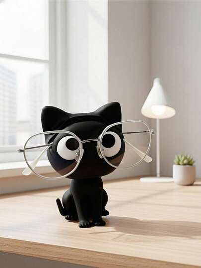 Suporte de Óculos em Formato de Gato para Mesa, Suporte de Óculos de Sol e Óculos em Resina com Formato de Gato, Suporte de Telefone em Formato de Gato, Suporte de Exibição de Óculos Fofos em Formato de Gato, Suporte Estável para Exibição de Óculos de Sol e Óculos, Porta-Óculos de Resina Divertido, Acessórios Ópticos, Decoração de Criado-Mudo, Decoração Doméstica, Presentes de Ano Novo, Presentes do Dia dos Namorados