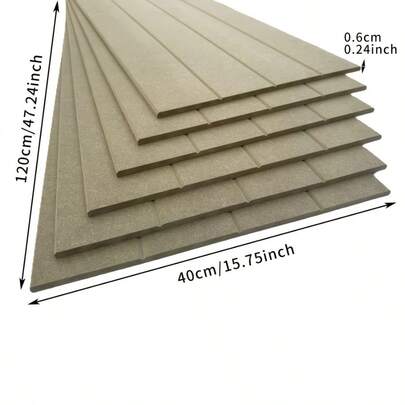 6pcs120*40*0.6cm MDF Wall Panel Material - Living Room Background Wall Panel, Bedroom Partition Wall Panel, Office Ceiling Panel, Commercial Space Decorative Panel, With Paper Box