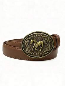 1件新款西部复古风腰带 - 女士马术风格新款腰带 - 西部乡村摇滚风格，可搭配牛仔裤 - 彩色 - 查看 17