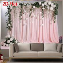 2D Flat Integrated Type, 2D Flat Banner Fashionable Wedding Background Decoration Vertical Banner, Studio Prop Background, Theme Party Decoration, Banner Decoration, Wall Decoration Prop Celebration Banner - 1PCS - View 8