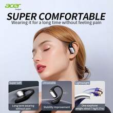 Acer 宏碁 OHR545 无线蓝牙耳机，耳挂式设计，带显示屏，配备充电盒，支持降噪和杜比音效，佩戴舒适，适合运动、跑步、骑行，兼容智能手机和平板电脑，是理想的礼物之选。 - 均碼 - 查看 8