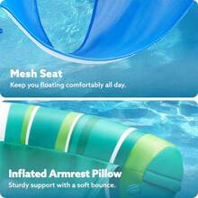 CYPNSloosh Sillones Flotadores Inflables Adultos 2 Packs Sillón Flotador con Diseño de Rayas Cubierto de Tela Suave con Cabestrillo para Piscina Sillón Flotador para Fiestas en la PiscinaFashion - 222600211 - Ver 5