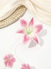 1 pezzo Accessorio per capelli con fiore di giglio bohémien primavera/estate, copricapo con catena di perle e nappe per donna, fermaglio per capelli con decorazione di fiori finti, stile romantico per pendolarismo, viaggi & vacanze, fermagli per capelli, forcina - Multicolore - Visualizzare 6