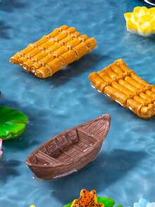 5pcs Realistic Resin Floating Boat Model, Suitable For Aquarium, Fish Tank, Pool, Beach Scene, Bonsai Landscaping, Home & Office Decor, Birthday Gift, Holiday Party Gift