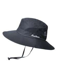 1pc Ladies Sunscreen Hat - Sunshade Cap - New Style - Spring And Summer Season - Stylish Face Covering Bucket Hat - Sun Protection Cap - Multicolor - View 12