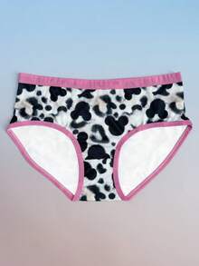 5pcs Women's Disney IP Authorized Panties, Minnie Mouse & Mickey Mouse Cartoon Print Sexy Briefs, Disney Element Printed Low-Waist Underwear - Multicolor - View 7