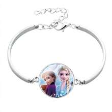 迪士尼二合一卡通项链手链套装，卡通吊坠饰品礼品，艾莎公主手链，可爱时尚饰品，可调节合金材质，DIY创意手链，合金饰品，理想的生日礼物，手链，创意手链，送给朋友和伴侣的绝佳礼物！情人节、节日、礼品 - 彩色 - 查看 4