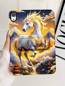 Elegante custodia protettiva in stile cinese con motivi auspiciosi, compatibile con Apple iPad Mini 6/7, Tab A7/A9, Pad 5/5 Pro, Redmi Pad SE 11, rivestimento protettivo colorato e amichevole per la pelle con supporto - Multicolore - Visualizzare 3