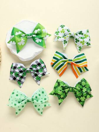6 st flerfärgade hårspännen med rosett, oumbärliga för foton, perfekt present, lämpliga för året runt