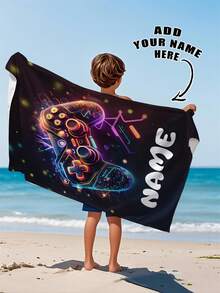 1pc Personalized Beach Towel, Vacation Gift, Beach Towel, Outdoor Travel, Beach Essential, Beach, Swimming Pool, Bathroom, Carry-On