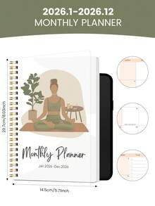 Trees 2026.1-2026.12 Monthly Calendar Planner – 12-Month Spiral Weekly Planner Notebook With Calendar Grids, Notes & Task Lists – Perfect For Goals, Productivity & Daily Use – Home, Office & School Use,Office Desk Accessories - Multicolor - View 4