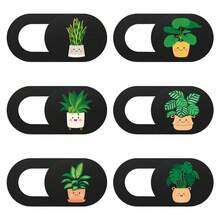 3 Peças Capa Deslizante para Câmera com Estampa de Planta, Gato e Panda para Laptop, Notebook, iPad, iMac Pro, Air, PC, Smartphone, Tablet, Acessórios Fofos de Proteção de Privacidade, À Prova d'Água e à Prova de Choque - Multicolorido - Visão 1