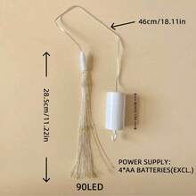 1pc Hanging Outdoor Firework Lights, LED Starburst Ball Lights, Smoke Lantern With Remote Control Timer, 8 Adjustable Modes, Hanging Fairy Lights For Patio, Umbrella, Eaves, Garden, Tree, Tent, Christmas Decor, Event Decor, Festival Lighting, Dreamlike Design, Star Lights (Batteries Not Included) - Warm White - View 8