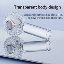 奢华晶莹剔透便携式迷你手持风扇，USB-C充电式涡轮风扇，三档可调静音风扇，夏季礼盒装
