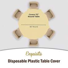 12 piezas Mantel de plástico premium de 84 pulgadas de diámetro - Amarillo claro - Amarillo claro - Ver 5
