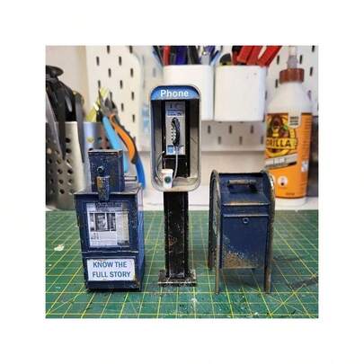 Vintage Mini Mailbox Decoration, 1:12 Scale For Home & Office Decoration, Indoor & Outdoor Use