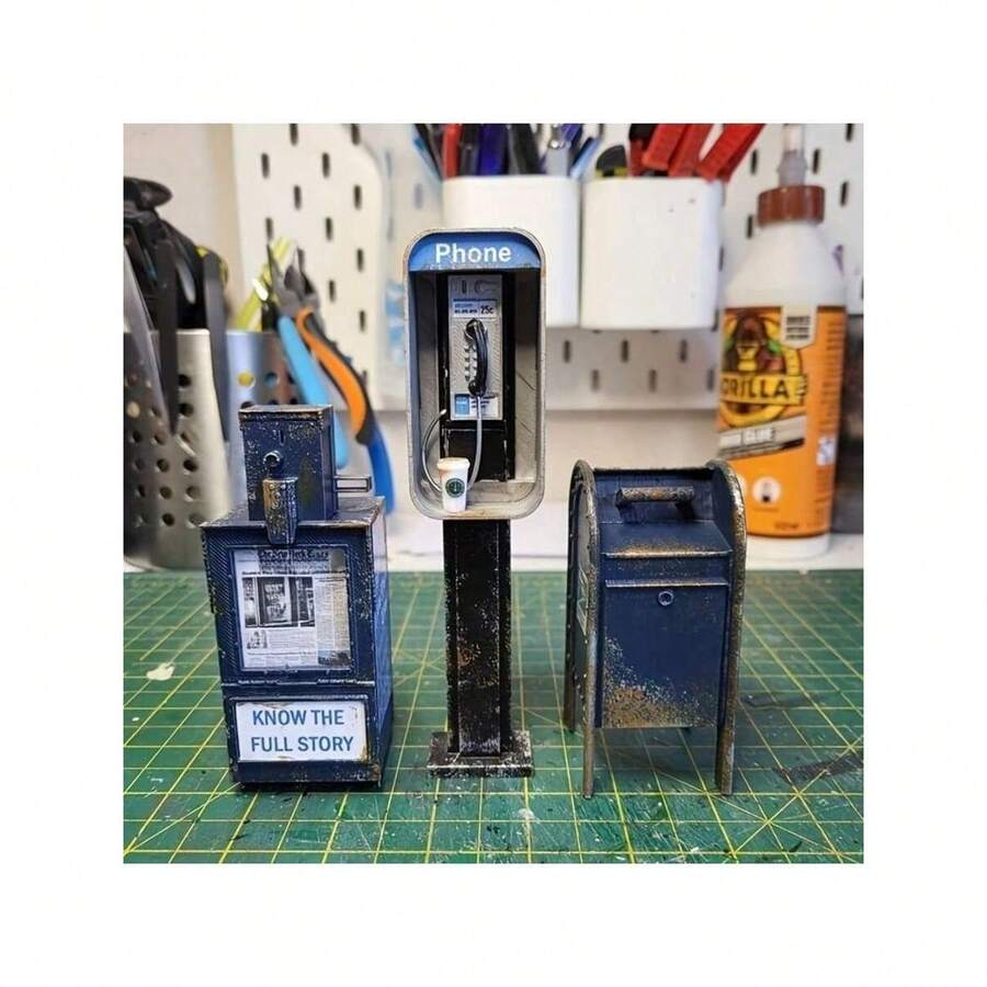 Vintage Mini Mailbox Decoration, 1:12 Scale For Home & Office Decoration, Indoor & Outdoor Use - Nhiều màu - Xem 1