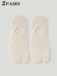 2/3/5 Pairs Vertical Striped Toe Separator Invisible Casual Boat Socks