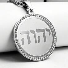 双色金银水晶镶嵌生命符号吊坠项链，幸运符饰品，男士宗教礼物，日常佩戴 - 吊墜項鍊 - 查看 13