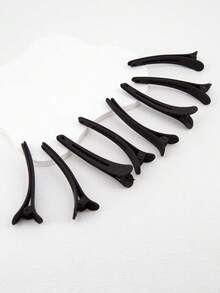 8个/包 纯色 8厘米哑光ABS塑料休闲发夹，适合日常佩戴，头部饰品，女士发饰 - 彩色 - 查看 2