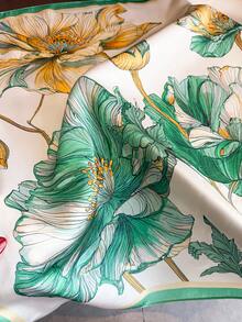 1 chiếc khăn vuông bằng satin mỏng nhẹ, in họa tiết cổ điển thanh lịch dành cho nữ, chất liệu giả lụa, phong cách Bohemian retro giản dị, có thể dùng làm khăn quàng cổ hoặc khăn choàng, mỏng và thoải mái, thích hợp cho mặc hàng ngày và đi chơi vào mùa xuân/hè. - Nhiều màu - Xem 3