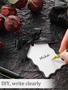 24张桌位卡，DIY婚礼座位卡（含丝带），领结卡（适合礼品包装），节日装饰 - 蝴蝶結卡片 - 查看 3