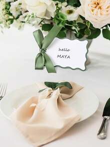 24张桌位卡，DIY婚礼座位卡（含丝带），领结卡（适合礼品包装），节日装饰 - 蝴蝶結卡片 - 查看 4