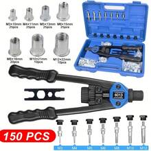 150pcs Rivet Gun Set, Rivnut Tool Kit, Heavy Duty Hand Riveter, M3-M12 7pcs Metric Mandrels, 140pcs Nuts And Rivets, Pop Rivet Gun Set With Storage Case Included - 150pcs - View 11