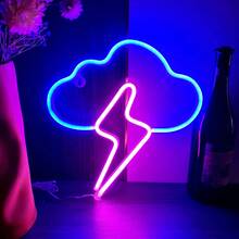 1pc LED Neon Cloud & Lightning Neon Sign, Thunderstorm Cloud Lightning USB & Battery Powered Neon Light, Home Wall Decor Night Light, Suitable For Holiday Decoration, Party, Proposal, Bedroom, Wedding, Birthday Party, Game Room, Valentine's Day, Mother's Day, Christmas - White - View 4