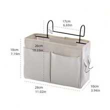 2pcs Fabric Headboard Storage Bags - Multi-Functional Hanging Storage Box With Pine Tree & Plaid Pattern, Phone Holder, Bottle & Diaper Storage, Bedside Convenient Canvas Basket - Multicolor - View 7