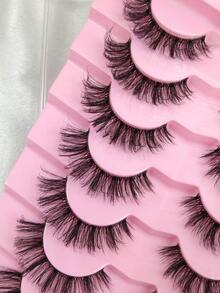 7对新款猫眼假睫毛，自然纤长透明带，尾端飞扬，拉长眼型，纤细3D仿貂毛假睫毛，化妆用假睫毛，睫毛，假睫毛，假睫毛 - 眼尾拉長款 - 查看 4