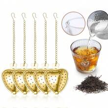 10 قطعة مصفاة شاي من الفولاذ المقاوم للصدأ لشاي الأوراق الفضفاضة - مصفاة شاي وموزع بشكل قلب، منخل شاي للتحضير، سهل التنظيف، متوافق لتحضير شاي الأوراق الفضفاضة وشاي الزهور، كيس توابل للطهي، شاي غونغ فو، حفلات الشاي - - - مشاهدة 1