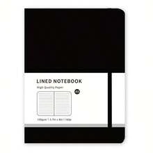 Cuaderno de tapa dura premium con correa, páginas interiores punteadas, papel grueso que no se traspasa, adecuado para notas diarias y registros de reuniones de oficina, estilos de color macaron - A5 - Ver 9