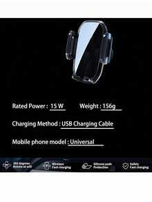 1pc Car Mount Phone Holder Wireless Charger, Innovative Advanced Technology Air Vent Intelligent Induction 15W Fast Charging Fully Automatic Induction Car Phone Holder