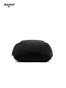 1pc Men Fashion Backpack, Casual Daypack With Printing, Large Capacity Travel Laptop Rucksack, Hiking Backpack With Zipper, PVC Black Bag, Gift For Men, Men's Accessories Laptop Bag For Men Office Bag - Black - View 10