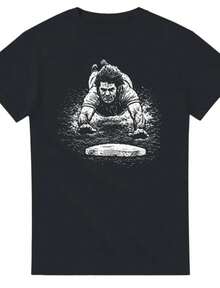 Headfirst Immortal ~ Pete Rose " Hit King" Linocut Design Heavyweight Unisex Crewneck T-Shirt _ Gildan® 5000 - màu đen - Xem 1