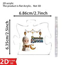 1pc Ramadan Kareem Acrylic Puzzle - Shaped Ornament Decor, Ideal Thank - You Gift With Charming Lanterns, Crescent Moon & Star Design For Ramadan Decor, Islamic Festival Decoration And Personalized Hanging Ornament - Realtor - View 2