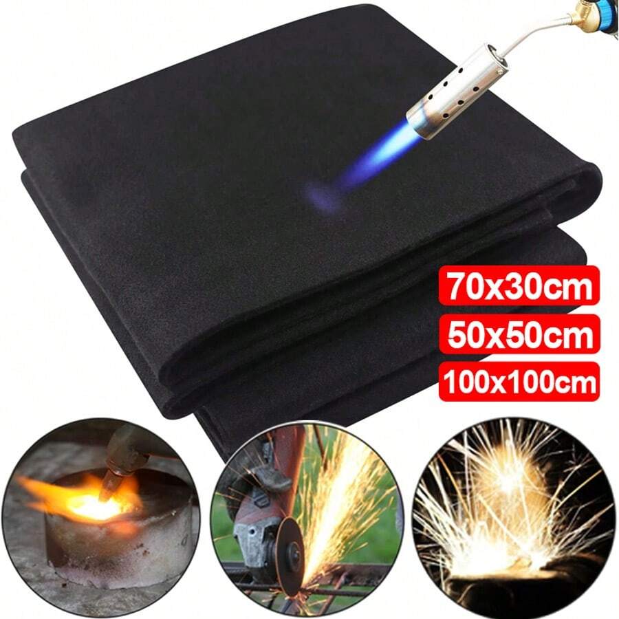 Fireproof Welding Blanket Fireproof Mat Fire Resistant Pad Fire Blanket For - Black - View 1