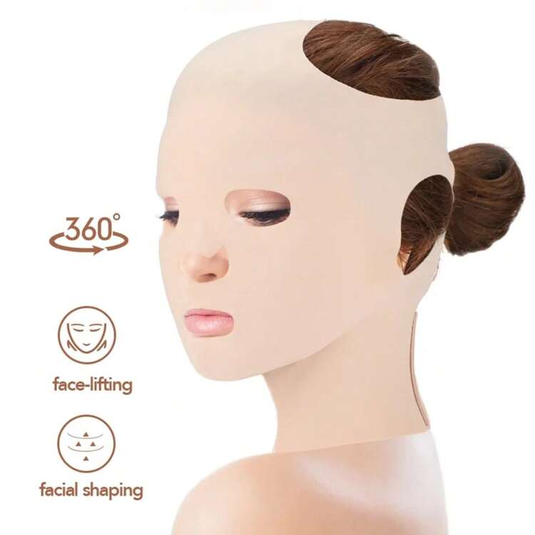 3D Face Lifting Mask Reusable Breathable Anti Slimming Bandage V Shaper Full Face Lift Slim Sleeping Face Mask Beauty Tool - 2PCS - 查看 1