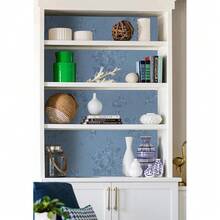 Grey Blue Floral Peel And Stick Wallpaper Thicken Embossed Contact Paper Blue Floral Textured Se- Adhesive Wallpaper Flower Solid Pure Contact Paper Removable DIY Decoration 78.7inchx17.7inch - 藍色的 - 查看 6
