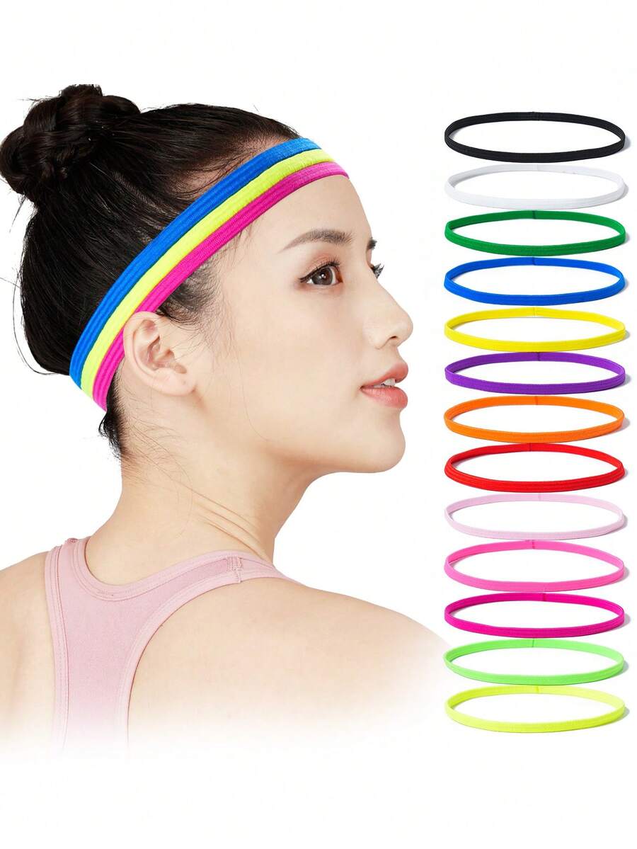 1条纯色休闲ABS塑料发带，四季皆宜女士吸汗发带休闲头巾时尚发饰优雅头巾