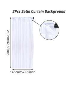 Bộ 1/2 rèm cửa sổ bằng vải satin mờ, rèm cửa satin trắng có lỗ thoáng khí, rèm ban công, rèm nhẹ cho phòng khách, phòng ăn, văn phòng, nhà bếp, phòng tắm, trang trí nhà cửa, trang trí phòng. - trắng - Xem 12