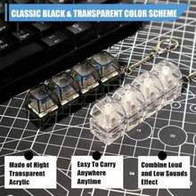 Decompression Toys Keyboard Clicker, Keyboard Cube Toy Mechanical Key Toy, Button Stress Relief For Adult Gifts To Relief Pass Time, Keyboard Fidget Toys For Adults Keyboard Clicker - 清澈+粉紅色(柔和的聲音) - 查看 7