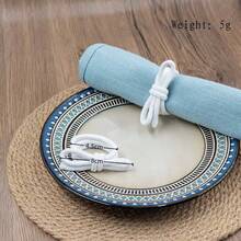 2/4/6/8/12pcs Jute Rope Bow Napkin Rings, Handmade Rustic Linen Napkin Holders, Suitable For Wedding, Party, Birthday, Dinner Table, Christmas, Thanksgiving, Home And Outdoor Dining Decor, Bridal Shower, Farmhouse Style Valentine's Day - Multicolor - View 11